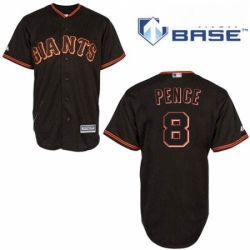 Mens Majestic San Francisco Giants 8 Hunter Pence Replica Black New Cool Base MLB Jersey