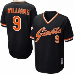 Mens Mitchell and Ness San Francisco Giants 9 Matt Williams Replica Black Throwback MLB Jersey