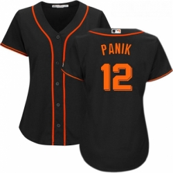 Womens Majestic San Francisco Giants 12 Joe Panik Authentic Black Alternate Cool Base MLB Jersey