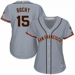 Womens Majestic San Francisco Giants 15 Bruce Bochy Replica Grey Road Cool Base MLB Jersey