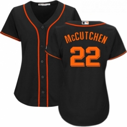 Womens Majestic San Francisco Giants 22 Andrew McCutchen Authentic Black Alternate Cool Base MLB Jersey 