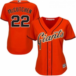 Womens Majestic San Francisco Giants 22 Andrew McCutchen Authentic Orange Alternate Cool Base MLB Jersey 