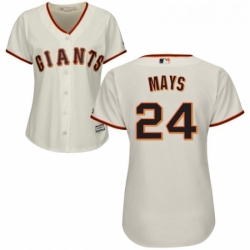 Womens Majestic San Francisco Giants 24 Willie Mays Authentic Cream Home Cool Base MLB Jersey