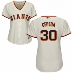 Womens Majestic San Francisco Giants 30 Orlando Cepeda Replica Cream Home Cool Base MLB Jersey