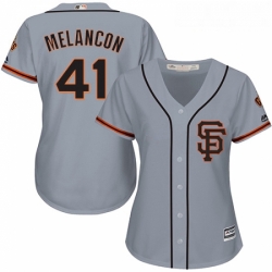 Womens Majestic San Francisco Giants 41 Mark Melancon Authentic Grey Road Cool Base MLB Jersey