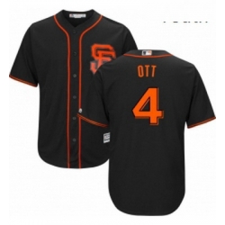 Youth Majestic San Francisco Giants 4 Mel Ott Authentic Black Alternate Cool Base MLB Jersey