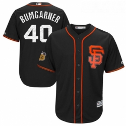 Youth Majestic San Francisco Giants 40 Madison Bumgarner Authentic Black 2017 Spring Training Cool Base MLB Jersey