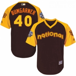 Youth Majestic San Francisco Giants 40 Madison Bumgarner Authentic Brown 2016 All Star National League BP Cool Base MLB Jersey