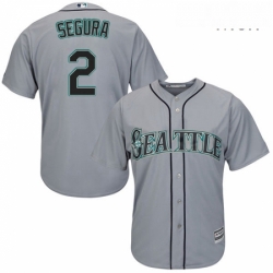 Mens Majestic Seattle Mariners 2 Jean Segura Replica Grey Road Cool Base MLB Jersey