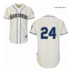 Mens Majestic Seattle Mariners 24 Ken Griffey Replica Cream Alternate Cool Base MLB Jersey