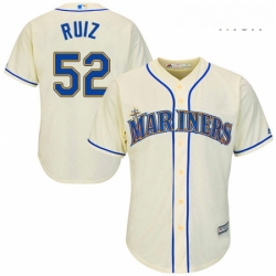 Mens Majestic Seattle Mariners 52 Carlos Ruiz Replica Cream Alternate Cool Base MLB Jersey