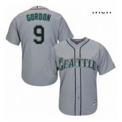 Mens Majestic Seattle Mariners 9 Dee Gordon Replica Grey Road Cool Base MLB Jersey 