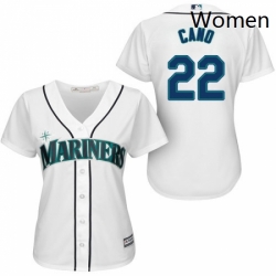 Womens Majestic Seattle Mariners 22 Robinson Cano Replica White Home Cool Base MLB Jersey