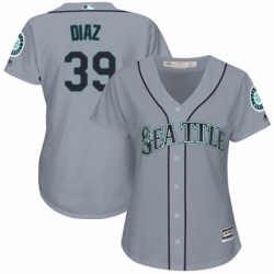 Womens Majestic Seattle Mariners 39 Edwin Diaz Replica Grey Road Cool Base MLB Jersey 