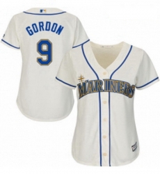 Womens Majestic Seattle Mariners 9 Dee Gordon Replica Cream Alternate Cool Base MLB Jersey 