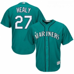 Youth Majestic Seattle Mariners 27 Ryon Healy Authentic Teal Green Alternate Cool Base MLB Jersey 