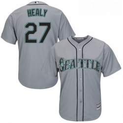 Youth Majestic Seattle Mariners 27 Ryon Healy Replica Grey Road Cool Base MLB Jersey 