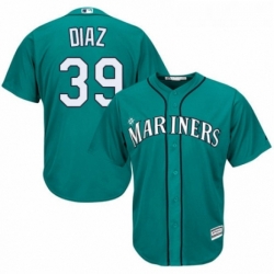 Youth Majestic Seattle Mariners 39 Edwin Diaz Authentic Teal Green Alternate Cool Base MLB Jersey 