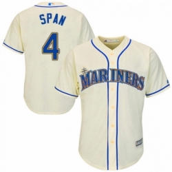 Youth Majestic Seattle Mariners 4 Denard Span Authentic Cream Alternate Cool Base MLB Jersey 