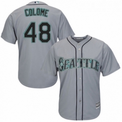 Youth Majestic Seattle Mariners 48 Alex Colome Authentic Grey Road Cool Base MLB Jersey 