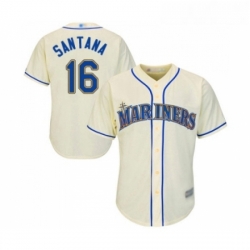 Youth Seattle Mariners 16 Domingo Santana Replica Cream Alternate Cool Base Baseball Jersey 