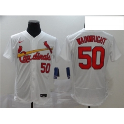 Cardinals 50 Adam Wainwright White 2020 Nike Flexbase Jersey