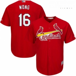 Mens Majestic St Louis Cardinals 16 Kolten Wong Replica Red Alternate Cool Base MLB Jersey