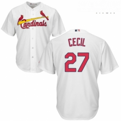 Mens Majestic St Louis Cardinals 27 Brett Cecil Replica White Home Cool Base MLB Jersey 