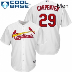 Mens Majestic St Louis Cardinals 29 Chris Carpenter Replica White Home Cool Base MLB Jersey