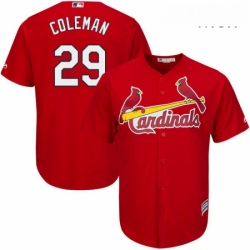 Mens Majestic St Louis Cardinals 29 Vince Coleman Replica Red Cool Base MLB Jersey