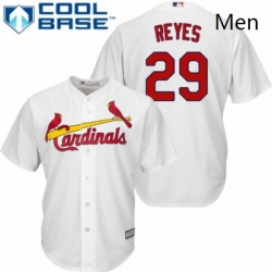 Mens Majestic St Louis Cardinals 29 lex Reyes Replica White Home Cool Base MLB Jersey 