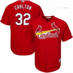 Mens Majestic St Louis Cardinals 32 Steve Carlton Replica Red Alternate Cool Base MLB Jersey 