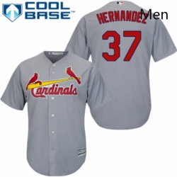 Mens Majestic St Louis Cardinals 37 Keith Hernandez Replica Grey Road Cool Base MLB Jersey