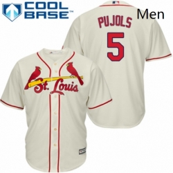 Mens Majestic St Louis Cardinals 5 Albert Pujols Replica Cream Alternate Cool Base MLB Jersey