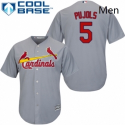 Mens Majestic St Louis Cardinals 5 Albert Pujols Replica Grey Road Cool Base MLB Jersey