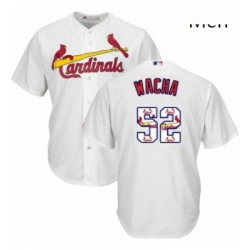 Mens Majestic St Louis Cardinals 52 Michael Wacha Authentic White Team Logo Fashion Cool Base MLB Jersey