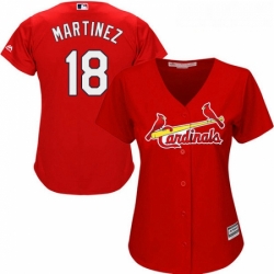 Womens Majestic St Louis Cardinals 18 Carlos Martinez Authentic Red Alternate Cool Base MLB Jersey