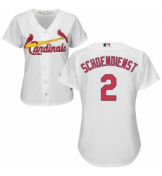 Womens Majestic St Louis Cardinals 2 Red Schoendienst Replica White Home Cool Base MLB Jersey