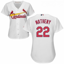 Womens Majestic St Louis Cardinals 22 Mike Matheny Authentic White Home Cool Base MLB Jersey