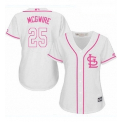 Womens Majestic St Louis Cardinals 25 Mark McGwire Replica White Fashion Cool Base MLB Jersey