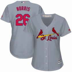 Womens Majestic St Louis Cardinals 26 Bud Norris Authentic Grey Road Cool Base MLB Jersey 