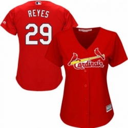 Womens Majestic St Louis Cardinals 29 lex Reyes Authentic Red Alternate Cool Base MLB Jersey 