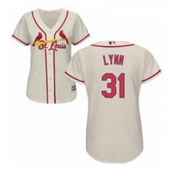 Womens Majestic St Louis Cardinals 31 Lance Lynn Authentic Cream Alternate Cool Base MLB Jersey