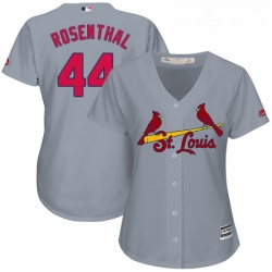 Womens Majestic St Louis Cardinals 44 Trevor Rosenthal Authentic Grey Road Cool Base MLB Jersey