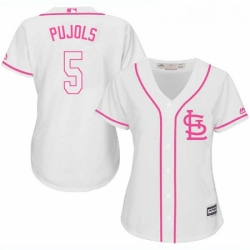 Womens Majestic St Louis Cardinals 5 Albert Pujols Authentic White Fashion Cool Base MLB Jersey