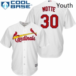 Youth Majestic St Louis Cardinals 30 Jason Motte Replica White Home Cool Base MLB Jersey 