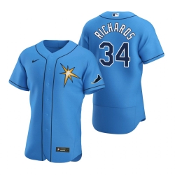 Men Tampa Bay Rays 34 Trevor Richards Men Nike Light Blue Alternate 2020 Flex Base Team MLB Jersey