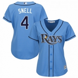 Womens Majestic Tampa Bay Rays 4 Blake Snell Authentic Light Blue Alternate 2 Cool Base MLB Jersey 