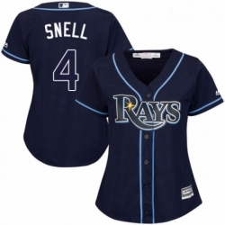 Womens Majestic Tampa Bay Rays 4 Blake Snell Authentic Navy Blue Alternate Cool Base MLB Jersey 