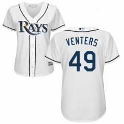 Womens Majestic Tampa Bay Rays 49 Jonny Venters Replica White Home Cool Base MLB Jersey 